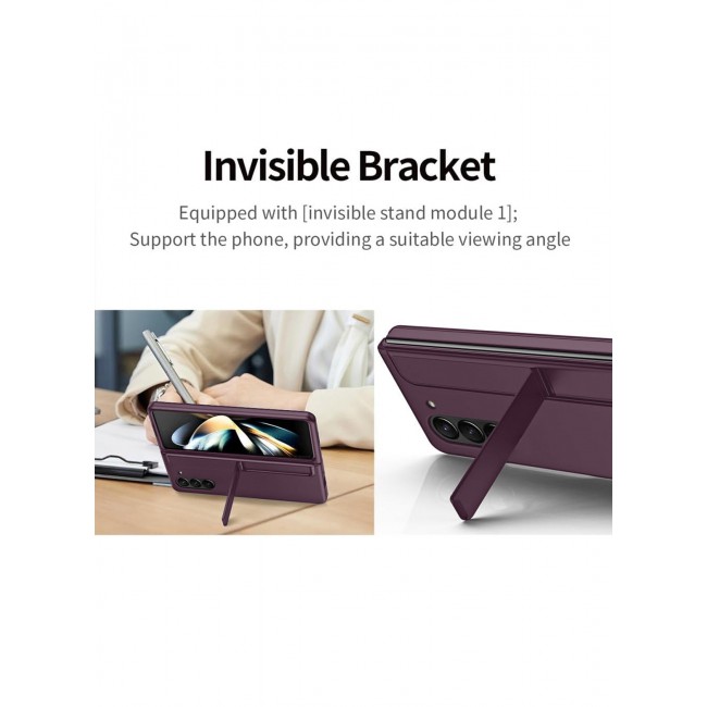 MARGOUN for Galaxy Z Fold 6 Case, with S Pen &amp; S Pen Holder, Built-in Hinge Protection &amp; Durable Kickstand Drop-Proof Military Grade Protection Phone Case / Maroon