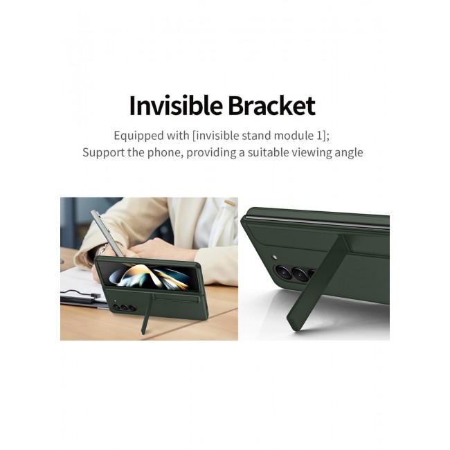 MARGOUN for Galaxy Z Fold 6 Case, with S Pen &amp; S Pen Holder, Built-in Hinge Protection &amp; Durable Kickstand Drop-Proof Military Grade Protection Phone Case / Dark Green