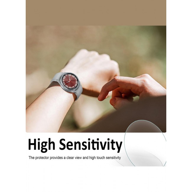 MARGOUN for Samsung Galaxy Watch 6 Classic 47mm 2 Pack Screen Protector Tempered Glass Anti-Scratch 9H Ultra-thin Screen Protector Protective Film Cover Accessories