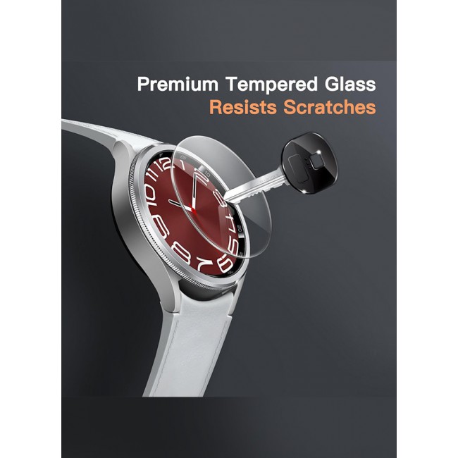 MARGOUN for Samsung Galaxy Watch 6 Classic 47mm 2 Pack Screen Protector Tempered Glass Anti-Scratch 9H Ultra-thin Screen Protector Protective Film Cover Accessories