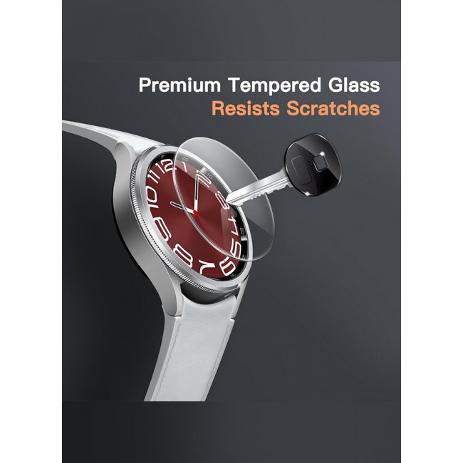 CATANES for Samsung Galaxy Watch 6 Classic 47mm 2 Pack Screen Protector Tempered Glass Anti-Scratch 9H Ultra-thin Screen Protector Protective Film Cover Accessories