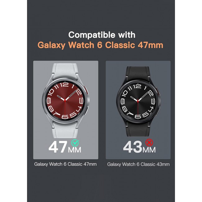 CATANES for Samsung Galaxy Watch 6 Classic 47mm 2 Pack Screen Protector Tempered Glass Anti-Scratch 9H Ultra-thin Screen Protector Protective Film Cover Accessories