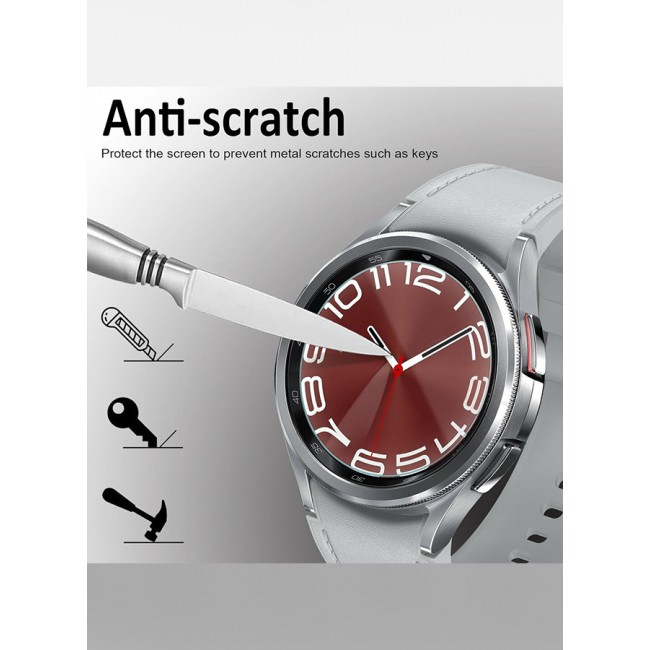CATANES for Samsung Galaxy Watch 6 Classic 47mm 2 Pack Screen Protector Tempered Glass Anti-Scratch 9H Ultra-thin Screen Protector Protective Film Cover Accessories