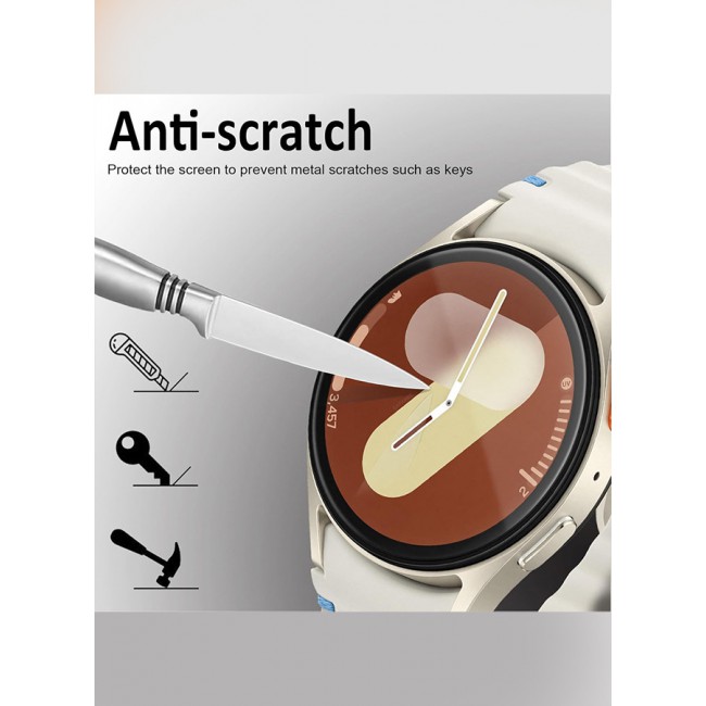 CATANES for Samsung Galaxy Watch 7 44mm 2 Pack Screen Protector Tempered Glass Anti-Scratch 9H Ultra-thin Screen Protector Protective Film Cover Accessories