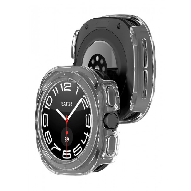 CATANES for Samsung Galaxy Watch 7 Ultra 2 Pack Case Hard PC Bumper Set Frame protection around The perimeter, not covering The screen Clear