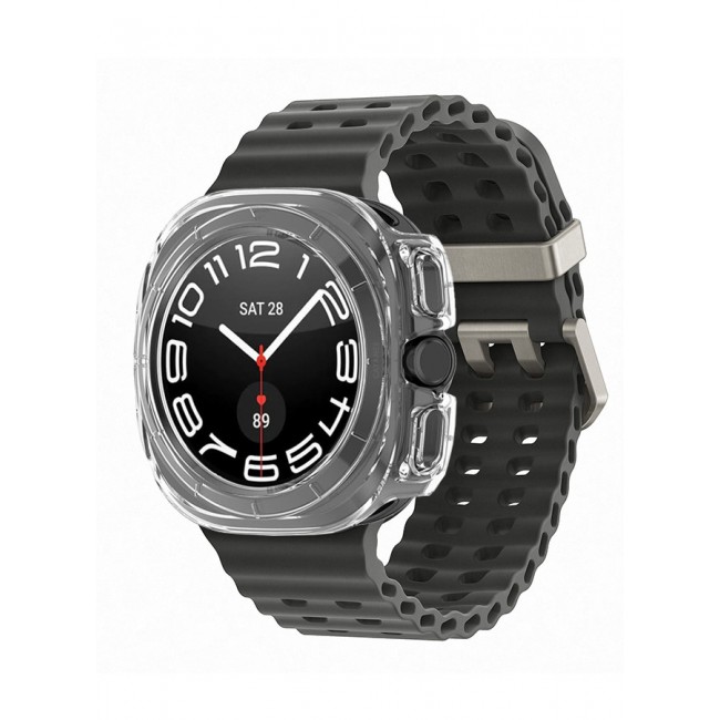 CATANES for Samsung Galaxy Watch 7 Ultra 2 Pack Case Hard PC Bumper Set Frame protection around The perimeter, not covering The screen Clear