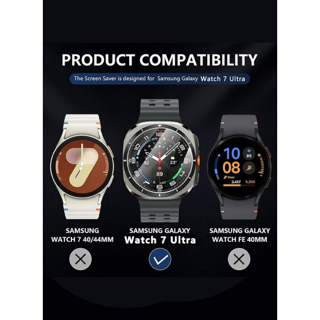 CATANES for Samsung Galaxy Watch 7 Ultra 2 Pack Screen Protector Tempered Glass Anti-Scratch 9H Ultra-thin Screen Protector Protective Film Cover Accessories