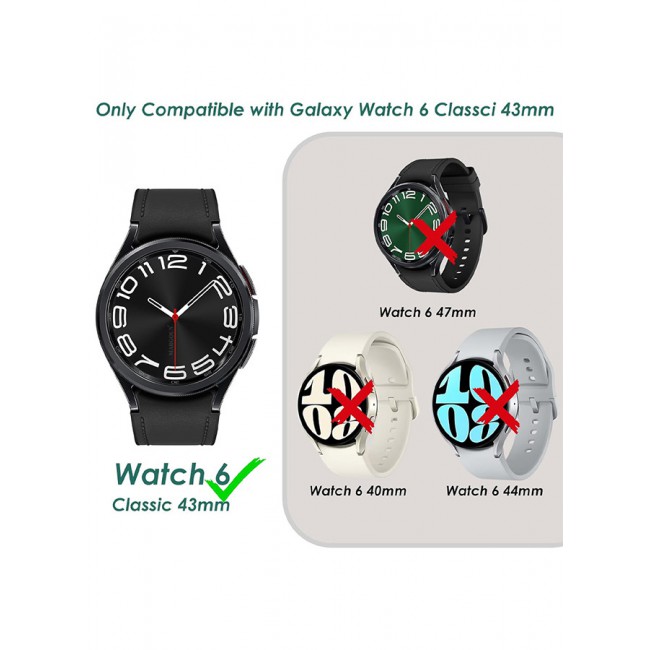 MARGOUN for Samsung Galaxy Watch 6 Classic 43mm 2 Pack Screen Protector Tempered Glass Anti-Scratch 9H Ultra-thin Screen Protector Protective Film Cover Accessories