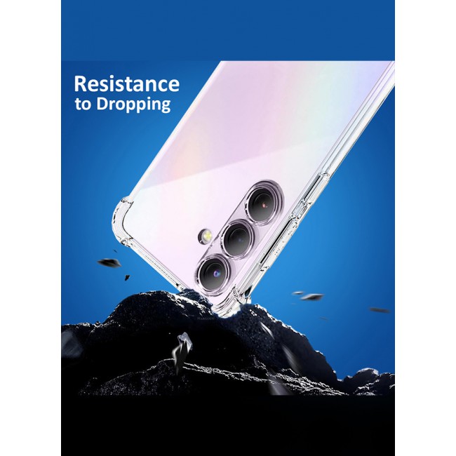 MARGOUN for Samsung Galaxy A35 5G 3 Pack Clear Case and 2 Screen Protectors Ultra Slim Thin Flexible Scratch Resistant Transparent TPU Shockproof Case