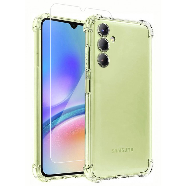 MARGOUN for Samsung Galaxy A05s 2 Pack Clear Case and Screen Protector Ultra Slim Thin Flexible Scratch Resistant Transparent TPU Shockproof Case