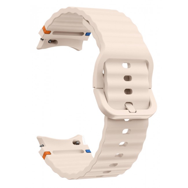 CATANES for Samsung Galaxy Watch 7 / Samsung Galaxy Watch 6 Silicone Sport Band with Decorative Woven Line Durable and Sport Design for Men Women Light Pink