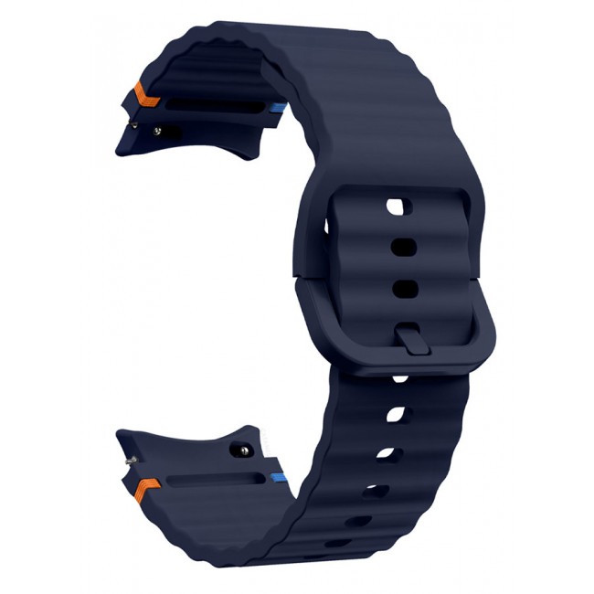 CATANES for Samsung Galaxy Watch 7 / Samsung Galaxy Watch 6 Silicone Sport Band with Decorative Woven Line Durable and Sport Design for Men Women Dark Blue