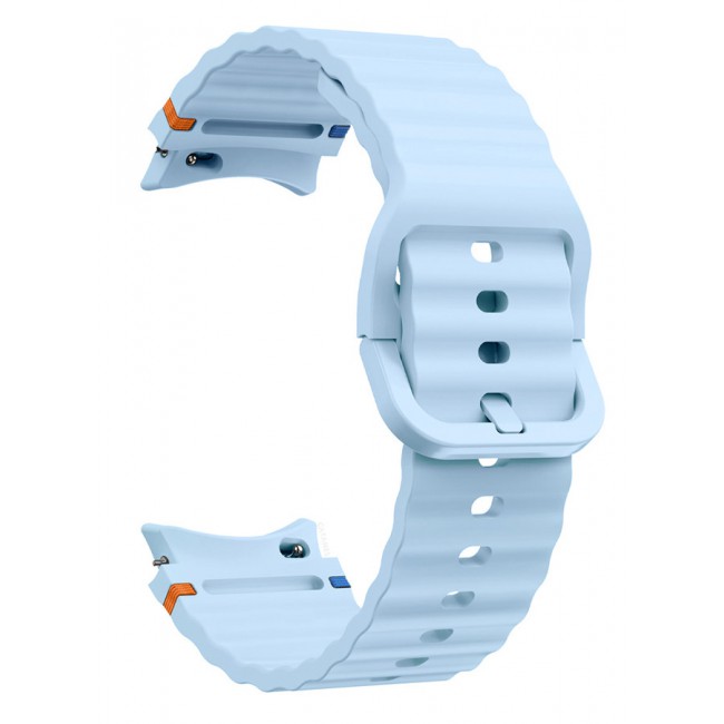 CATANES for Samsung Galaxy Watch 7 / Samsung Galaxy Watch 6 Silicone Sport Band with Decorative Woven Line Durable and Sport Design for Men Women Light Blue
