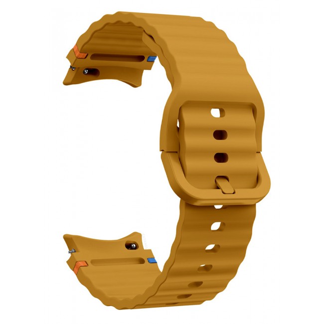 CATANES for Samsung Galaxy Watch 7 / Samsung Galaxy Watch 6 Silicone Sport Band with Decorative Woven Line Durable and Sport Design for Men Women Mustard