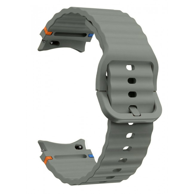 CATANES for Samsung Galaxy Watch 7 / Samsung Galaxy Watch 6 Silicone Sport Band with Decorative Woven Line Durable and Sport Design for Men Women Dark Grey