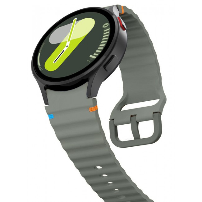 CATANES for Samsung Galaxy Watch 7 / Samsung Galaxy Watch 6 Silicone Sport Band with Decorative Woven Line Durable and Sport Design for Men Women Dark Grey