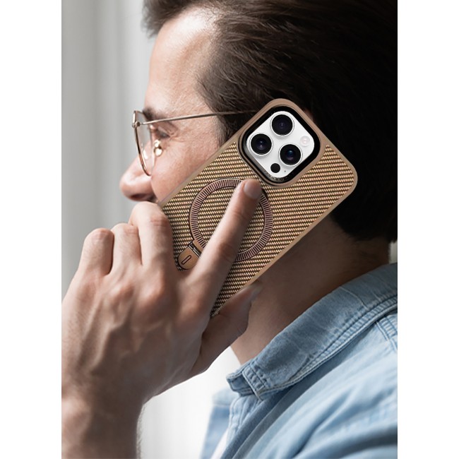 MARGOUN for iPhone 16 Pro Case, Carbon Fiber Texture, Metal Bracket, Magsafe Kickstand Case Cover / 1