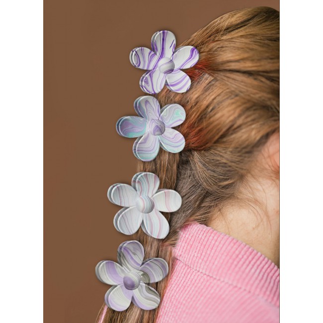 MARGOUN 4 Pack Floral Hairpins Hair Ornament for Women and Girls , Daily Use, Party, Hair Clip for Wedding / 3