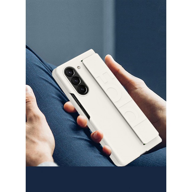 MARGOUN for Samsung Galaxy Z Fold 6 2024 Case, Slim and Lightweight Design, Wrist Strap Handheld Folding Mobile Phone Protective Case / White