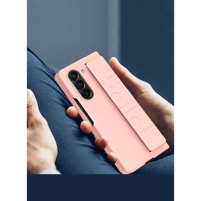 MARGOUN for Samsung Galaxy Z Fold 6 2024 Case, Slim and Lightweight Design, Wrist Strap Handheld Folding Mobile Phone Protective Case / Pink
