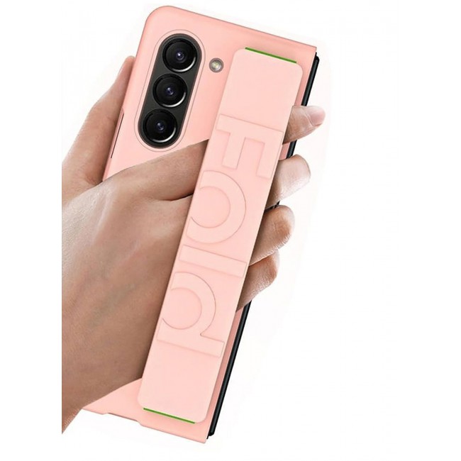 MARGOUN for Samsung Galaxy Z Fold 6 2024 Case, Slim and Lightweight Design, Wrist Strap Handheld Folding Mobile Phone Protective Case / Pink