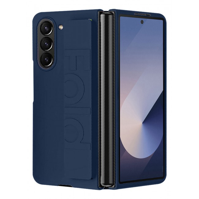 MARGOUN for Samsung Galaxy Z Fold 6 2024 Case, Slim and Lightweight Design, Wrist Strap Handheld Folding Mobile Phone Protective Case / Dark Blue