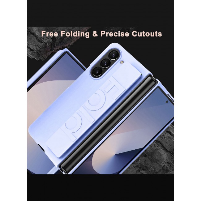 MARGOUN for Samsung Galaxy Z Fold 6 2024 Case, Slim and Lightweight Design, Wrist Strap Handheld Folding Mobile Phone Protective Case / Purple