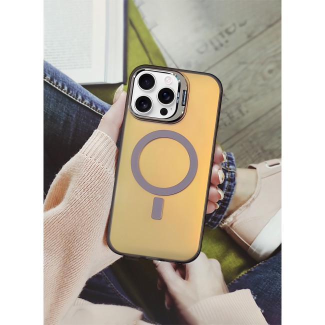 CATANES iPhone 15 Pro Max Case, Gradient Holographic Iridescent MagSafe Case,Kickstand Case Cover / Holographic Brown Colour