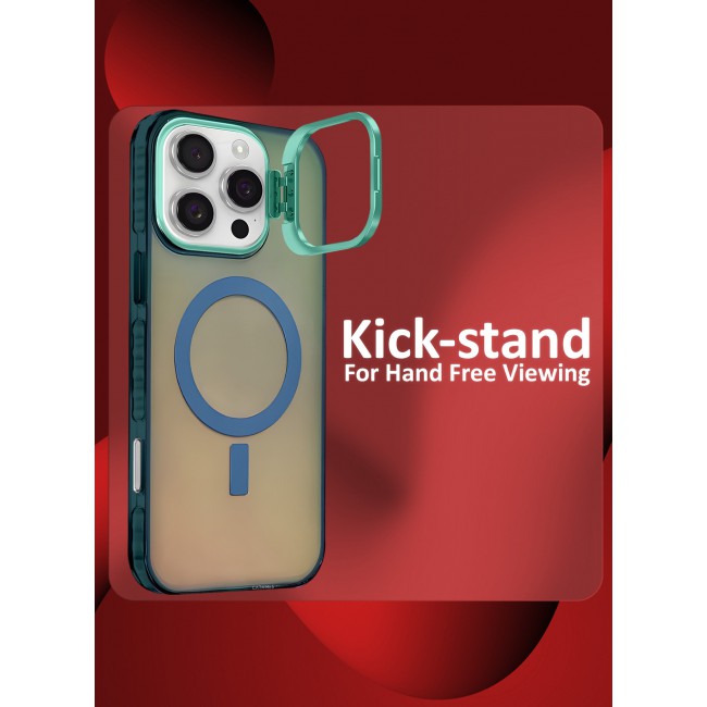 CATANES iPhone 15 Pro Max 2 Pack, Case and Screen Protector, Gradient Holographic Iridescent MagSafe Case,Kickstand Case Cover / Holographic Green Colour
