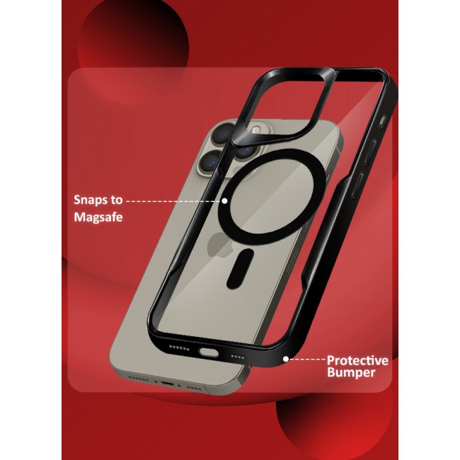 CATANES 2 Pack for iPhone 15 Pro Max Case and Screen Protector Magnetic Phone Case Slim Shockproof Cover New Design Electroplated Case Cover Black