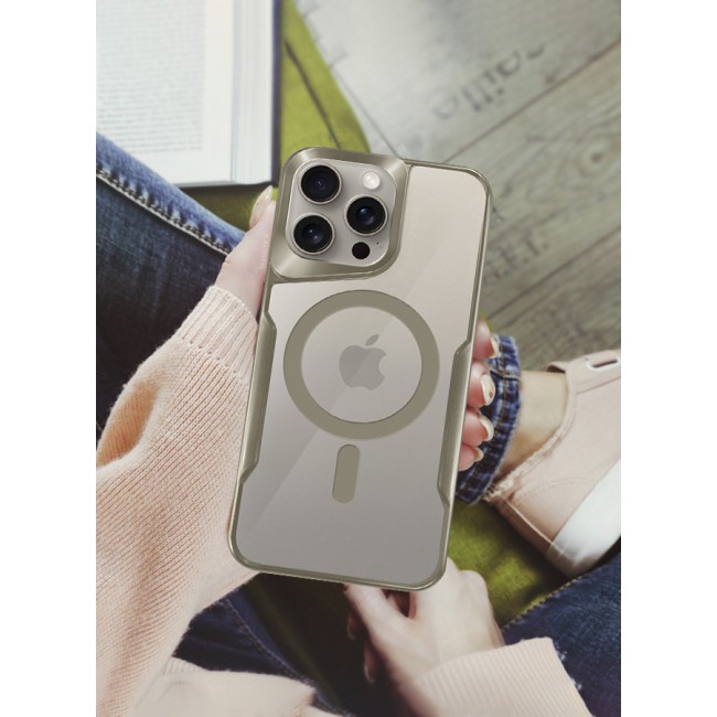 CATANES 3 Pack for iPhone 15 Pro Max Case and 2 Screen Protectors Magnetic Phone Case Slim Shockproof Cover New Design Electroplated Case Cover Titanium