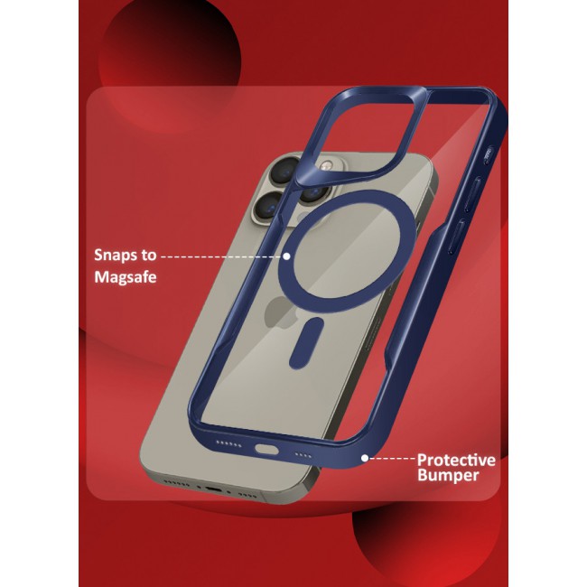 CATANES 2 Pack for iPhone 15 Pro Max Case and Screen Protector Magnetic Phone Case Slim Shockproof Cover New Design Electroplated Case Cover Dark Blue