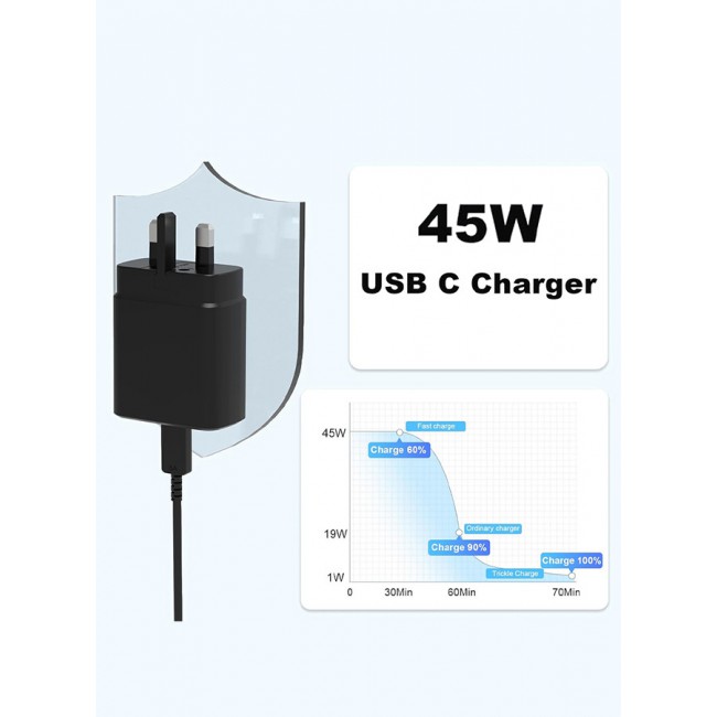 Samsung 45W USB C Super Fast Charger USB C Plug 45W with Type C Charger Cable Compatible with Type C Devices /Black