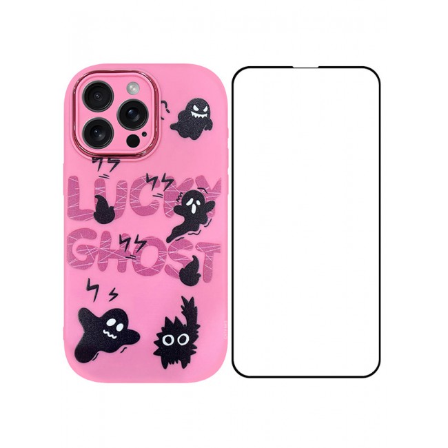 MARGOUN 2 Pack for iPhone 14 Pro Max Case Cover and Screen Protector Cartoon Case Unique Design for Women Girls with Camera Lens Protection P04