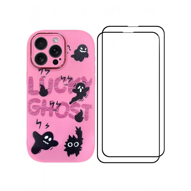 MARGOUN 3 Pack for iPhone 14 Pro Max Case Cover and 2 Screen Protectors Cartoon Case Unique Design for Women Girls with Camera Lens Protection P04