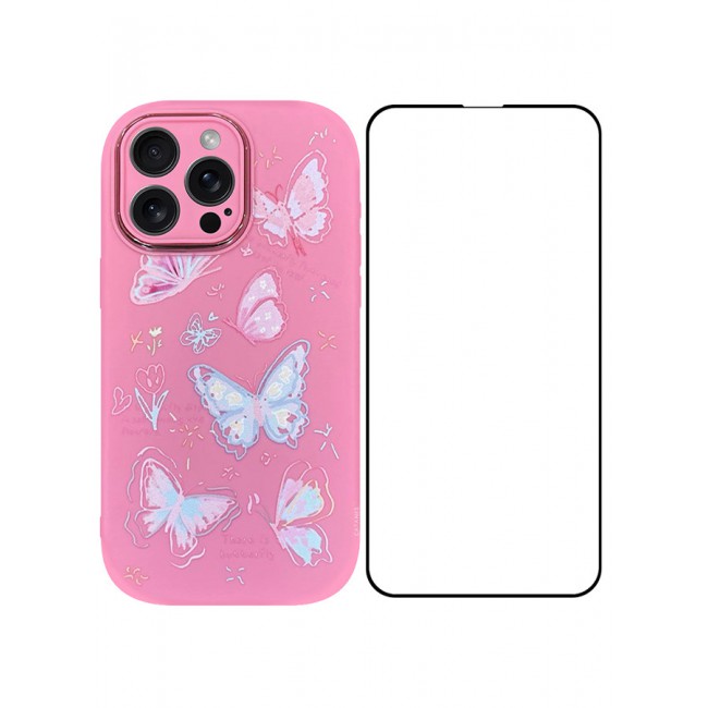 MARGOUN 2 Pack for iPhone 14 Pro Max Case Cover and Screen Protector Cartoon Case Unique Design for Women Girls with Camera Lens Protection P05