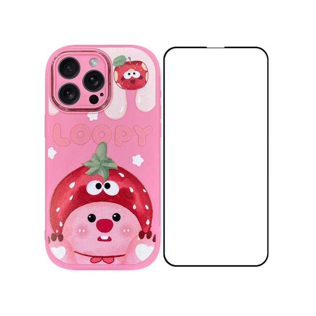 MARGOUN 2 Pack for iPhone 14 Pro Max Case Cover and Screen Protector Cartoon Case Unique Design for Women Girls with Camera Lens Protection P06