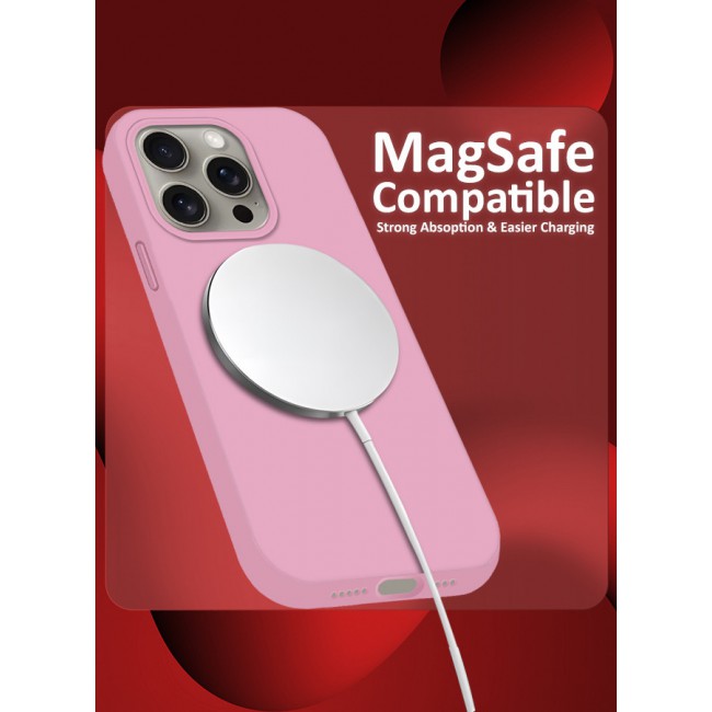 CATANES 2 Pack For iPhone 15 Pro Case and Screen Protector Silicone Case Full Body Protective Cover Shockproof Slim Phone Case Anti-Scratch Soft Microfiber Lining Pink