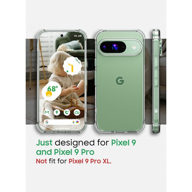 MARGOUN for Google Pixel 9 2 Packs TPU Case and Screen Protector Shockproof Soft TPU Bumper and Hard PC Back Case Anti-Scratch,Drop Protection,Slim Fit Gorilla Case Cover