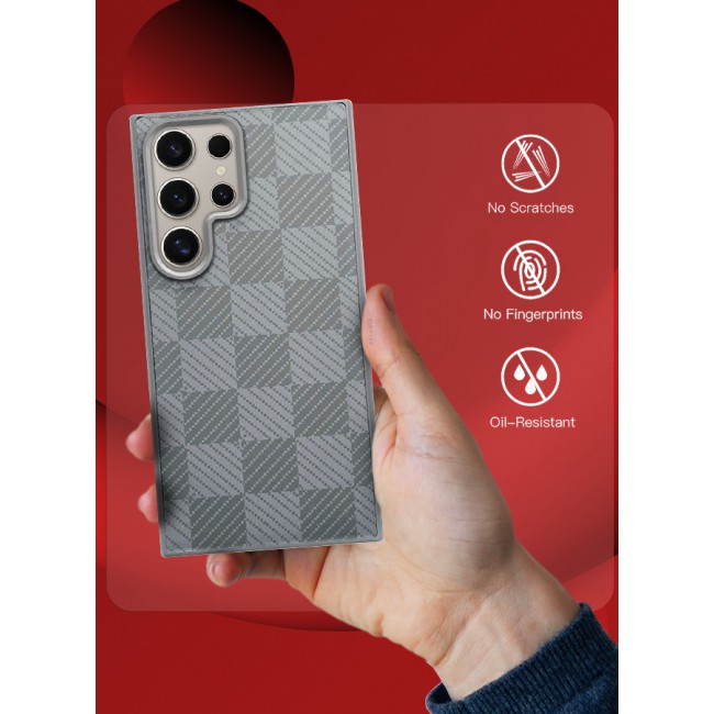 CATANES for Samsung Galaxy S24 Ultra 2 Pack Case Cover and Screen Protector 2024 New Pattern Aramid Carbon Fiber Phone Case Slim Light Design - H