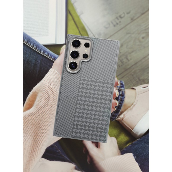 CATANES for Samsung Galaxy S24 Ultra 2 Pack Case Cover and Screen Protector 2024 New Pattern Aramid Carbon Fiber Phone Case Slim Light Design - F