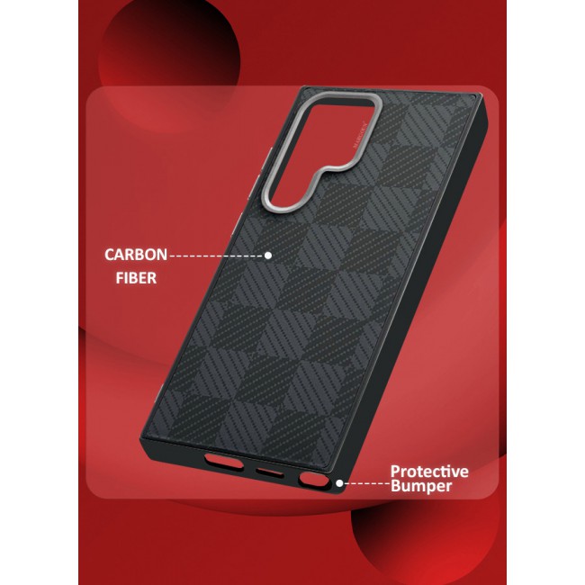 MARGOUN for Samsung Galaxy S24 Ultra Case Cover 2024 New Pattern Aramid Carbon Fiber Phone Case Slim Light Design - B