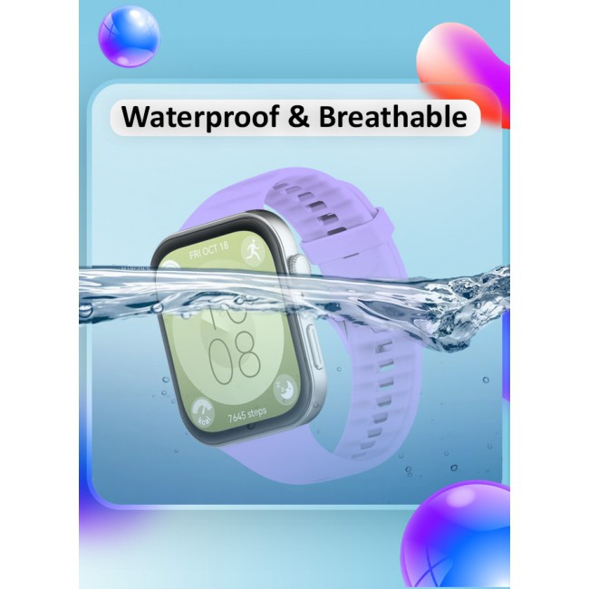 MARGOUN for Huawei Watch Fit 3 Watch Band Soft Silicone Strap for Men Women Stylish Waterproof Watch Band /Purple