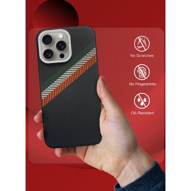 MARGOUN for iPhone 15 Pro 2 Pack Case Cover and Screen Protector Carbon Fiber Pattern Phone Case Slim Shockproof Back Cover - Z