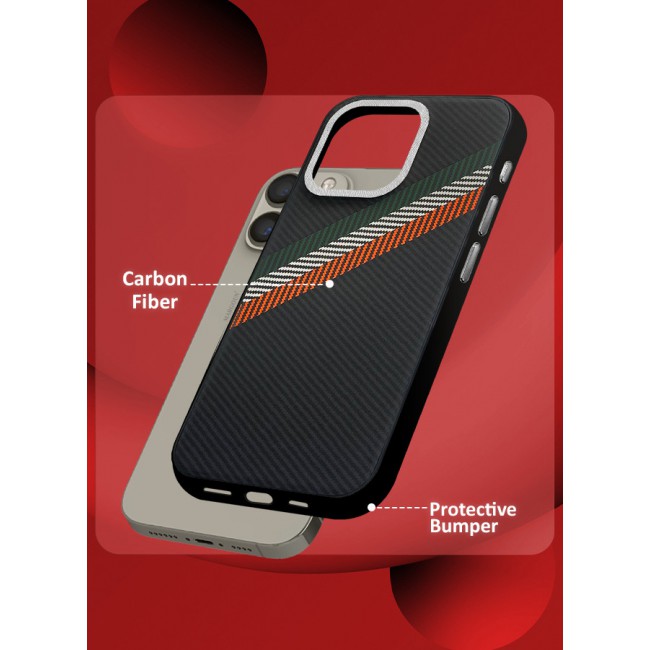 MARGOUN for iPhone 15 Pro 2 Pack Case Cover and Screen Protector Carbon Fiber Pattern Phone Case Slim Shockproof Back Cover - Z