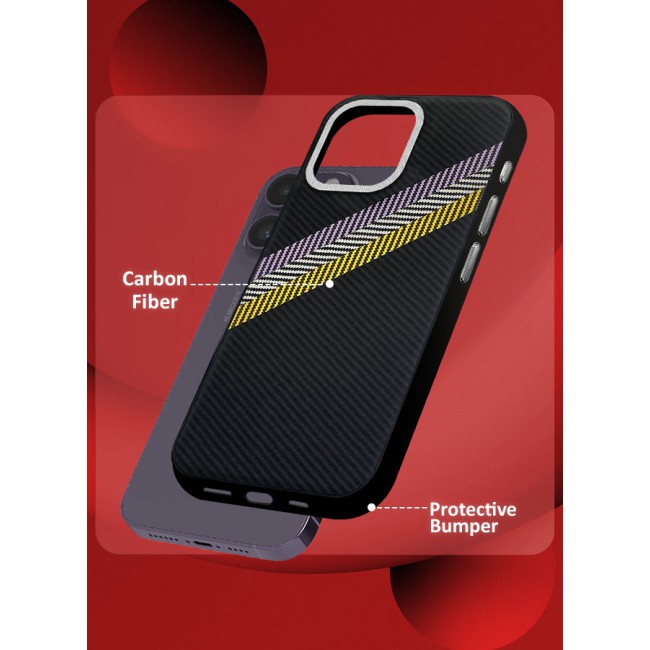 MARGOUN for iPhone 14 Pro Max 2 Pack Case Cover and Screen Protector Carbon Fiber Pattern Phone Case Slim Shockproof Back Cover - R