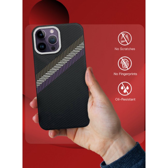 MARGOUN for iPhone 14 Pro Max 2 Pack Case Cover and Screen Protector Carbon Fiber Pattern Phone Case Slim Shockproof Back Cover - S