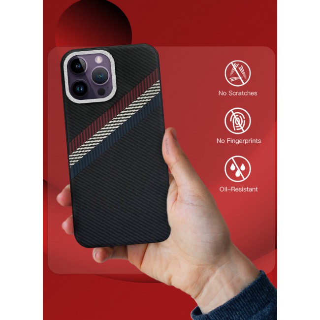 MARGOUN for iPhone 14 Pro Max 2 Pack Case Cover and Screen Protector Carbon Fiber Pattern Phone Case Slim Shockproof Back Cover - T