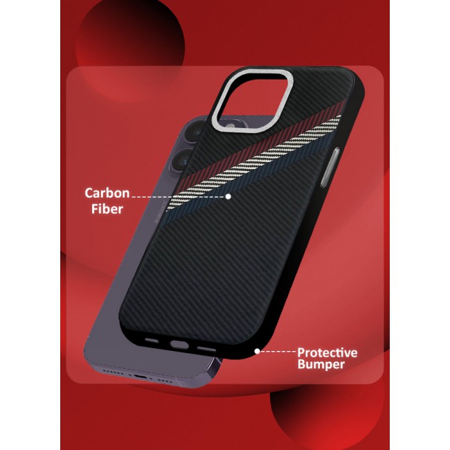 MARGOUN for iPhone 14 Pro Max 2 Pack Case Cover and Screen Protector Carbon Fiber Pattern Phone Case Slim Shockproof Back Cover - T