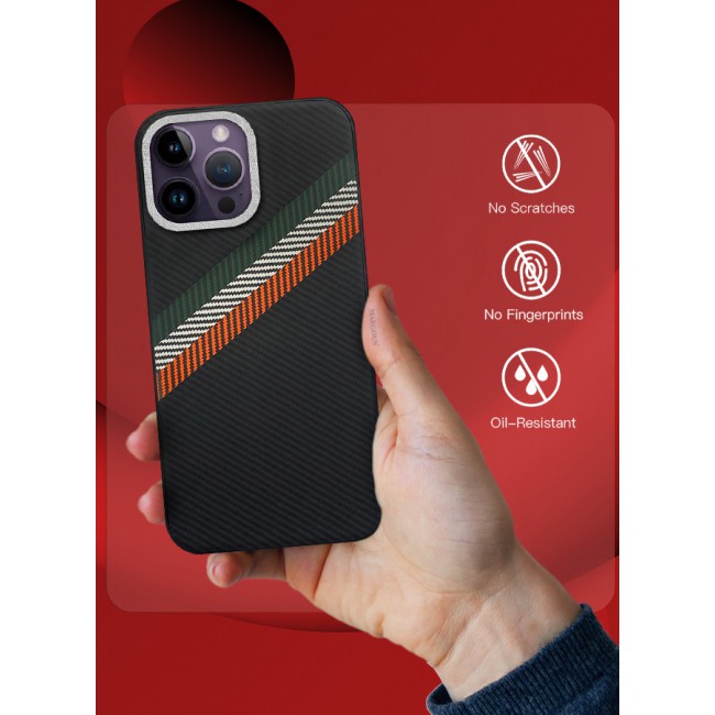 MARGOUN for iPhone 14 Pro Max 2 Pack Case Cover and Screen Protector Carbon Fiber Pattern Phone Case Slim Shockproof Back Cover - U